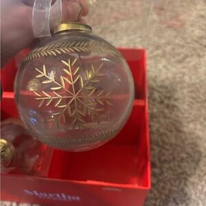 Gold Snowflake Glass Ornament